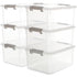 Orvinox 17 QT Clear Storage Bins with Lids Large Stackable Plastic 6 P