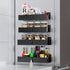 Orvinox Magnetic Spice Rack set Organizer, 4 Pack sleek black matte finish Moveable Fridge